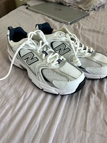 White New Balance 608-style Sneakers, Size (40.5)