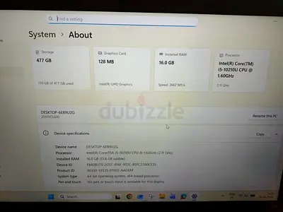 LENOVO THINKPAD Windows 11 Laptop - Intel i5-10210U, 16GB RAM, 477GB