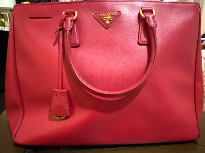 Original Red Prada Saffiano Leather Tote Bag - Medium Size