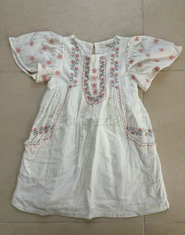 Eligo Girls Cotton Embroidered Dress