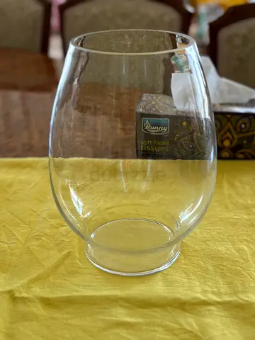 Large Clear Glass Floor Vase / Decorative Glass Cylinder