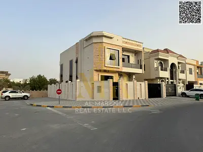 Luxury villa for sale in Al Helio 2. Elegant design featuring 5 spacious bedrooms and ultra-luxurious finishes in a strategic location in Ajman 🏡✨