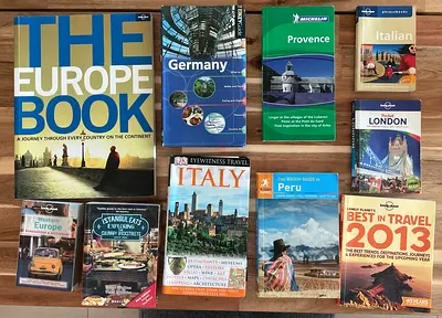 Travel guide and Europe travel book collection (Italy, Germany, Peru, London, Provence + more)