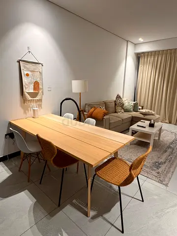 Wooden Dining Table with Mixed Chairs - Modern Set
