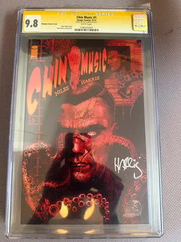 CGC 9.8 Signed Chin Music #1 Phantom Variant Tony Harris Auto – Image Comics Rare High Grade Slab