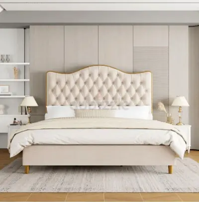 Modern King size padded Headboard fully customisable bed in soft Valvet Fabric