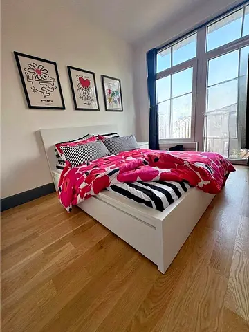 Ikea Queen White Malm bed frame with Ikea mattress