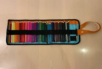 49 coloring pencils with roll up case