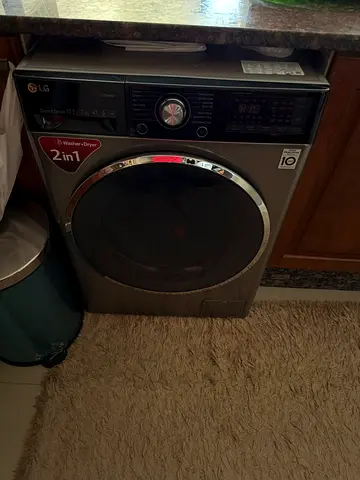 LG 2-in-1 Front Load Washer Dryer (Silver) - Good Working Condition 10.5/ 7Kg