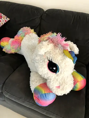 Large Rainbow Unicorn Plush Soft Toy - Gently Used