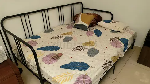 King-size day bed with queen-size mattress for sale