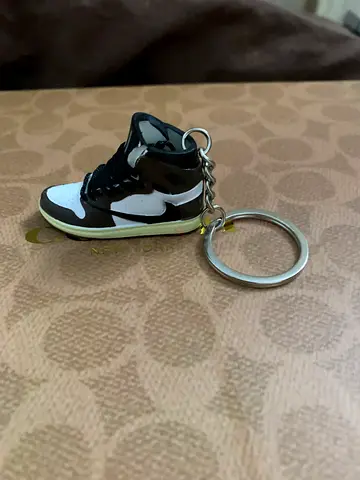 Mini Sneaker Keychain — Black  White Shoe