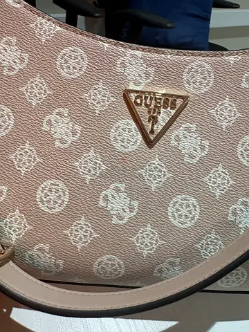 Guess authentic  Light pink patterned womens shoulder bag with metal logo - good condition