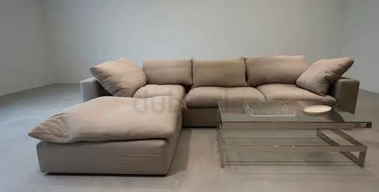 Luscious modular feather 🪶 filled sofa with footstool