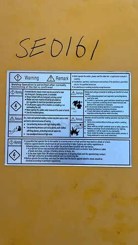 Used Industrial Welding Machine (warning label shown) - SE0161