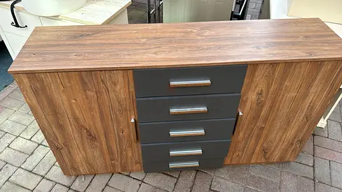 Wooden TV Unit / Sideboard with Drawers - Good Condition
