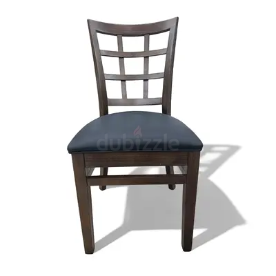 Wooden Dining Chair with Padded Seat - Dark Finish