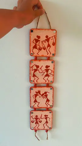 Handmade Tribal Wall Hanging — Set of 4 Painted Panels