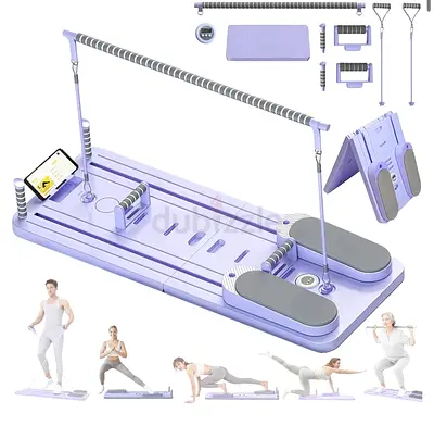 Portable Pilates Reformer / Full-Body Home Workout Machine with Resistance Bands