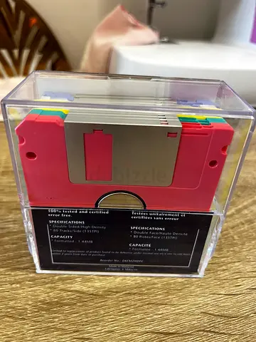 Authentic Floppy Disk Set of 10 in Clear Display Case