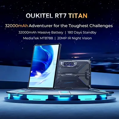 Oukitel RT7 Titan - Rugged Phone 32,000mAh Battery, IR Night Vision