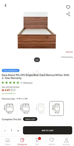 2 Single beds 190 X 90