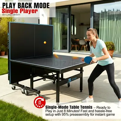Tennis Table 9×5 FT Professional TT Table Foldable Ping Pong Table Premium Table Tennis Setup