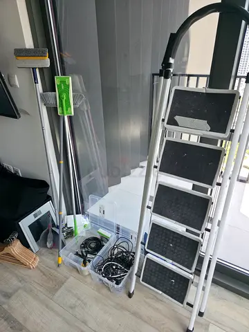 Mops, broom and household cleaning tools - good condition