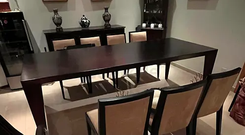 Solid Dark Wood Dining Table
