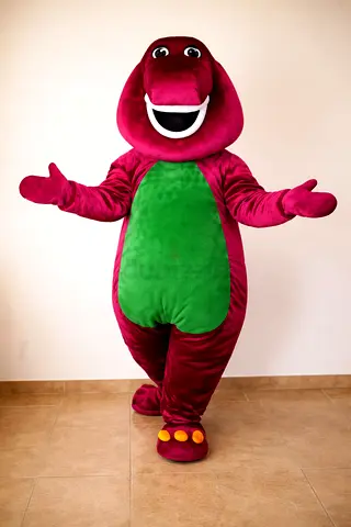 Large  Full Body Barney Dinosaur Mascot Costume - Good Condition