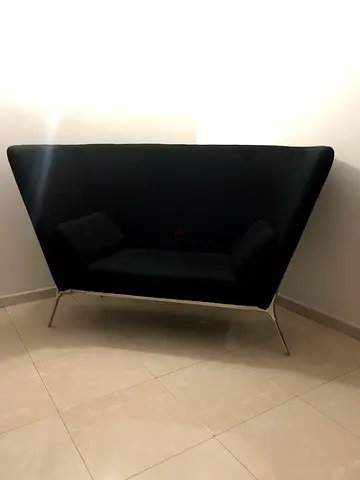 ModernBlack Sofa with Cushions (negotiable)