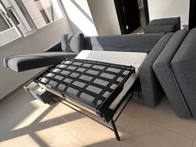 Super Comfortable for sleeping vimle L shape sofa bed with mattress