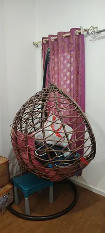 Rattan Egg Swing Chair with Stand - Used, Comfortable Hanging Seat