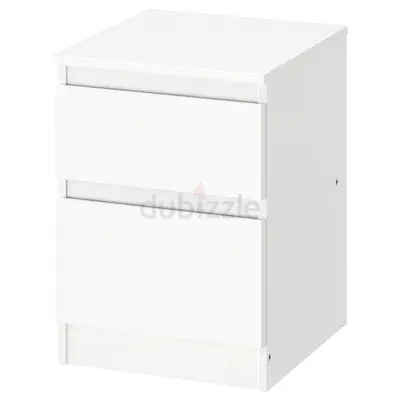 White 2-Drawer Bedside Nightstand from IKEA