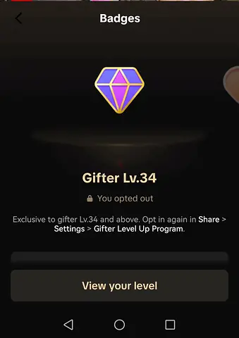 Tiktok account gifting level 34+