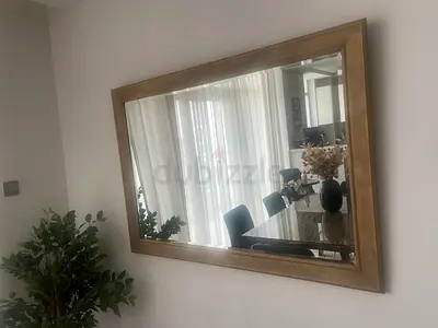 Brushed matte gold mirror
