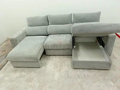 Ikea light grey color Eskilstuna sofabed with storage space