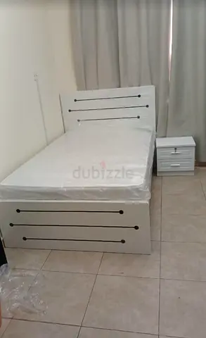 Single white stylish wooden bed frame