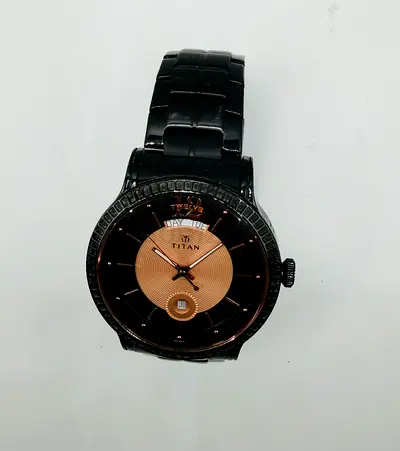 Titan Regalia Sovereign Quartz Analog with Day and Date Multicoloured Dial Stainless Steel Strap Wat