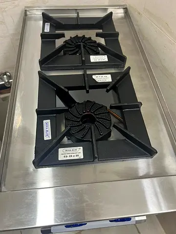 Nova Blue Two-Burner Commercial Gas Stove (Stainless Steel) Size 25cm x 25cm