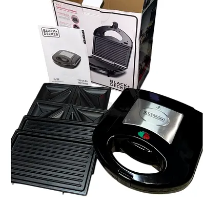 Black+Decker 2-in-1 Sandwich Maker with Removable Plates Used, Good Condition