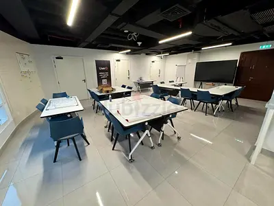 Modern Training Room Tables and Chairs Set — Foldable Mobile Tables with Chairs (10+)