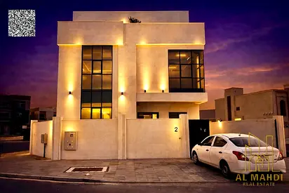 Luxury villa for sale in Al Zahia, Ajman | 7 master bedrooms | 3 floors | Elevator | Corner villa | High-end custom finishing