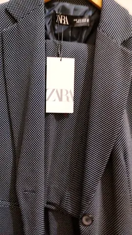 Zara navy textured blazer - brand new with tags, size M