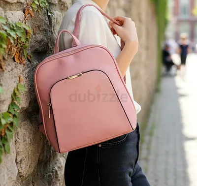 Light Pink Womens Everyday Backpack Compact  Stylish Preloved