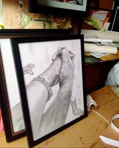 Contact me so I can create one for your Framed Pencil Drawing of Interlocked Hands - Signed Artwork