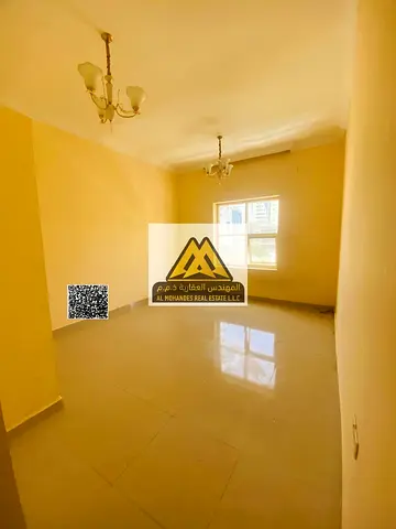 Apartment for rent in Al Nakheel 1, Ajman. 1 bedroom and hall, 2 bathrooms, second tenant, second row from the Corniche, prime location close to servi