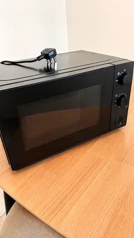 Compact Black Microwave Oven - Good Working Condition