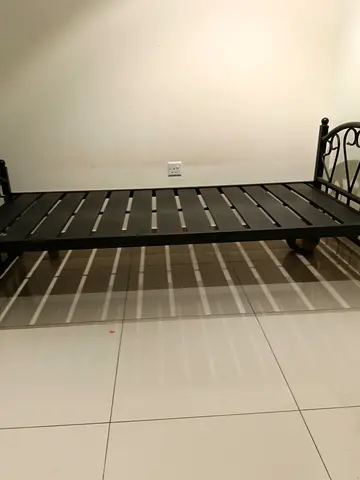 Metal Single Bed Frame with Slatted Base and Decorative Head/Foot Rails -Heavy Duty Durable