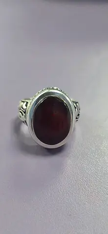 Yamani Aqeeq(kabadi) with 990 Silver Aref Designer Ring